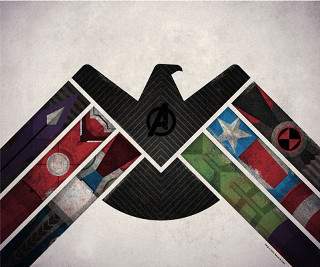 Stylized eagle avengers symbol circle - marvel free wallpaper