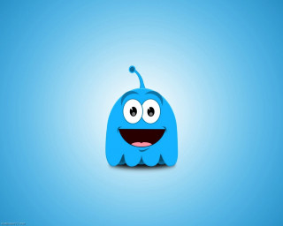 Blue cartoon character big smile - a big smile free wallpaper