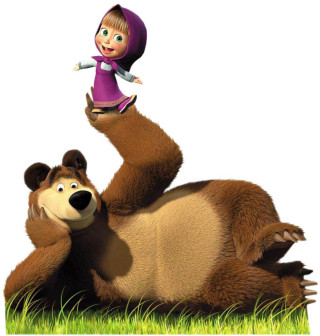 Cartoon bear girl grass together - the grass together free wallpaper for tablet