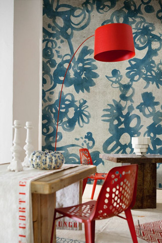 Red lamp red chair blue - vivid free wallpaper for mobile