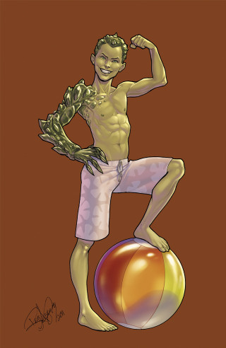 Man standing ball plant back - a plant free wallpaper for mobile