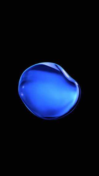 Blue liquid droplet 3d render - liquid free wallpaper for mobile