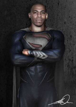 Man superman suit arms crossed - heroic free wallpaper for mobile