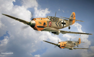 Old planes flying sky clouds - dieselpunk free wallpaper