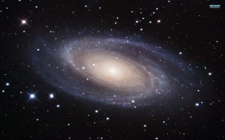 Large spiral galaxy stars black 2 - a black sky background free wallpaper