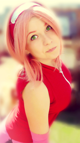 Pink haired girl red shirt 2 - pink hair free wallpaper for mobile