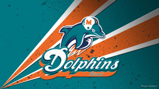 Dolphins logo blue orange background - a.d.m. cooper free wallpaper for desktop