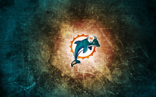 Dolphins logo dark background blue 3 - ball free wallpaper