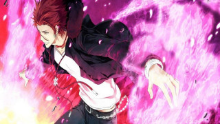 Man black jacket pink flame - flame free wallpaper