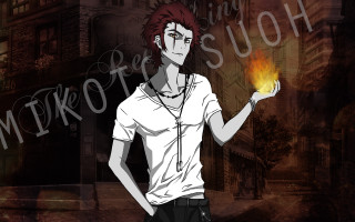 Man holding fire city street - his hand in free wallpaper for desktop