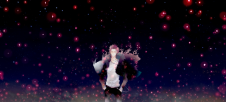 Man hologram aurora fireworks night - particle free wallpaper