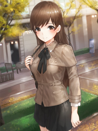 Woman brown jacket black skirt - black skirt free wallpaper for mobile