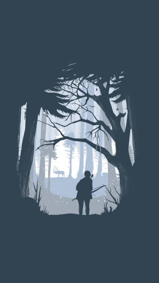 Person deer woods forest trees - dan frazier free wallpaper for mobile