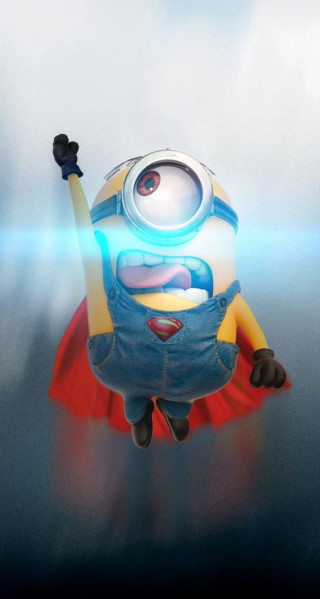 Minion flying cape light shining - a minion free wallpaper