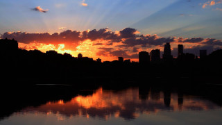 Sunset city lake clouds sky - arlington nelson lindenmuth free wallpaper