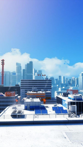 City skyline buildings cranes blue - a few building free wallpaper for mobile
