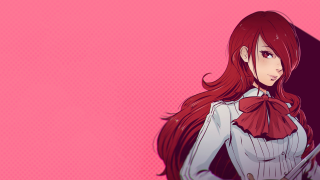 Woman red hair bow tie 2 - an anime free wallpaper