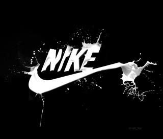 Nike logo black white paint 4 - letterism free wallpaper