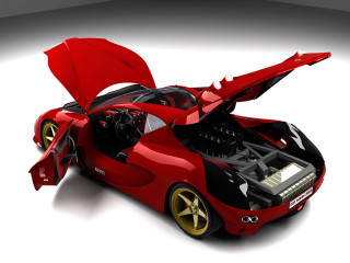 Red sports car red umbrella - a red umbrella free wallpaper