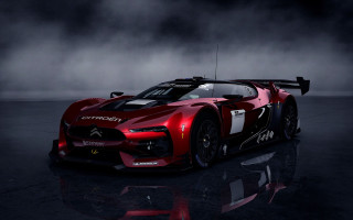 Red sports car dark room 46 - panfuturism free wallpaper for desktop