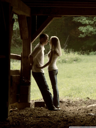 Man woman barn horse cow - daren bader free wallpaper for mobile