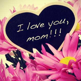 Heart pink flowers love mom - pink flower free wallpaper for tablet