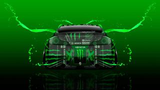 Green car green background green - computer art free wallpaper