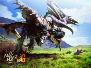 Monster hunter attacking cow field - the background and a sky background free wallpaper for desktop