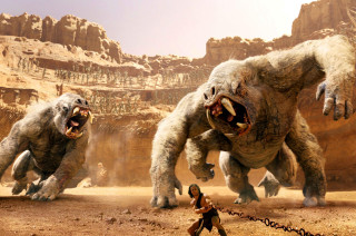 Man walking monsters desert woman - a desert area free wallpaper