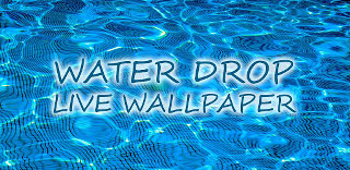 Blue pool water drops water - white letter free wallpaper