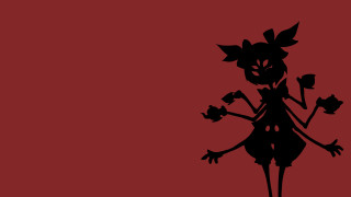 Black red silhouette girl flowers - gapmoe yandere grimdark free wallpaper for desktop