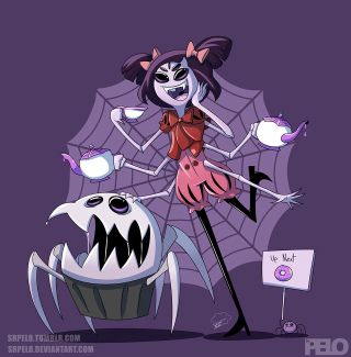 Creepy cartoon character cupcake creepy - free halloween wallpaper for tablet
