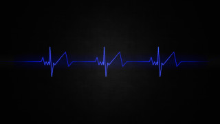 Blue heartbeat black background line - blueprint free wallpaper