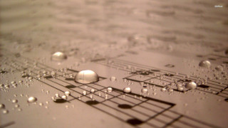 Music sheet water droplets treble - a sheet of music free wallpaper