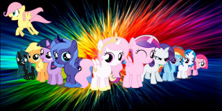 Little ponies rainbow background rainbow - little pony free wallpaper