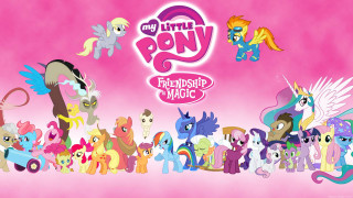 Little pony group pink background - little pony free wallpaper