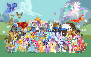 Little ponies grass field sky - little pony free wallpaper