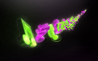 Neon glowing letters aa green - free neon wallpaper