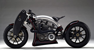 Motorcycle cyberpunk silver black red - cybernetic free wallpaper