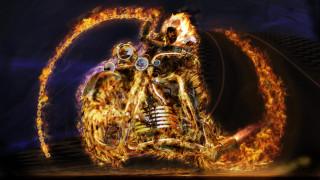 Motorcycle flames dark background blue - a motorcycle free wallpaper