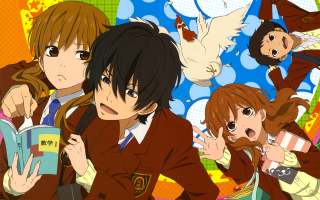 Anime girls colorful background birds - a colorful background free wallpaper