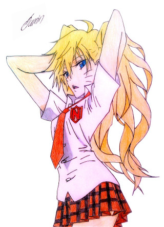 Girl long blonde hair red 2 - furry free wallpaper for mobile