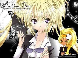 Blonde girl butterfly glasses anime - her shoulder free wallpaper