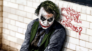 Joker man graffiti wall leaning - expressive free wallpaper for desktop