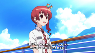 Girl red hair tie balcony - a sky background and a quote free wallpaper