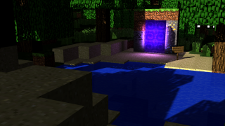 Blue door dark forest blue - dynamic lighting free wallpaper