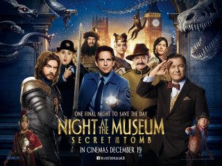 Night museum movie poster maximalism - a man in a suit and tie free wallpaper