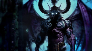 Demonic purple horned demon head - huge free wallpaper