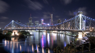 Bridge river city night lights 5 - elizabeth durack free wallpaper