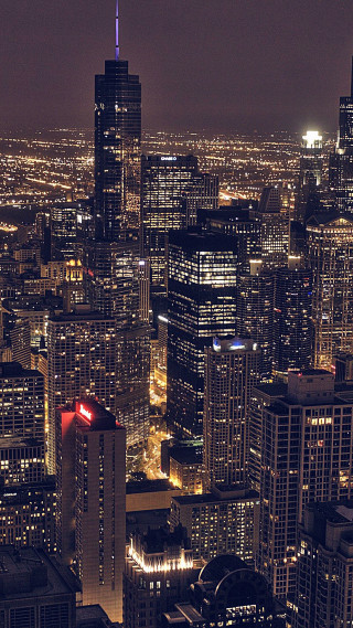 City night tall buildings lights 3 - free city wallpaper for mobile